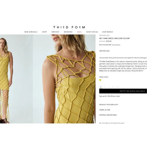 Third Form Net Mesh Tank‎ Layered Dress US 4 Statement Street LA - Picture 3 of 6